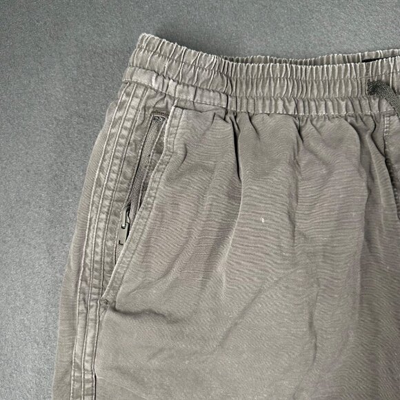 Abercrombie Fitch Mens Large Gray Raw Hem Cotton Shorts Drawstring Elastic Waist - Picture 2 of 10